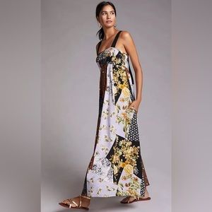 Anthropologie Maeve L Floral Patchwork Print Maxi Dress